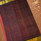 Handloom Korvai Silk Cotton Saree  |  Tomato Red