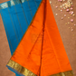Pure Handloom Korvai Saree | With Fire Orange