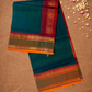 Handloom Korvai Silk Cotton Saree  |  Deep Teal