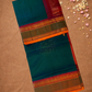 Handloom Korvai Silk Cotton Saree  |  Deep Teal