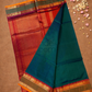 Handloom Korvai Silk Cotton Saree  |  Deep Teal
