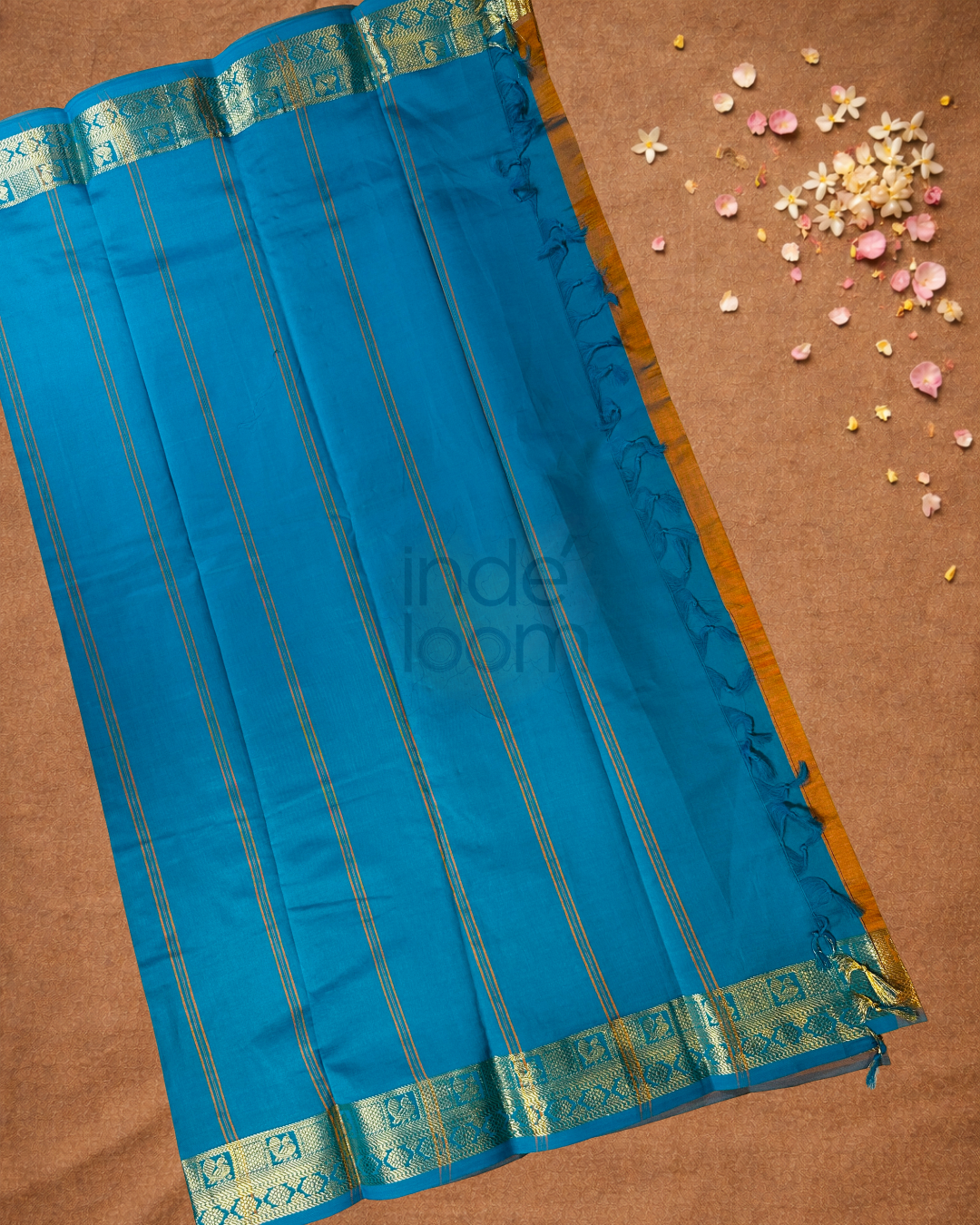 Pure Handloom Korvai Saree | With Fire Orange