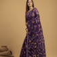 Hand Made Jamdani Saree With  Royal Purple - 036