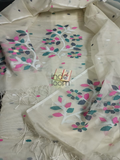 Muslin Jamdani 2-Piece Set Kurti & Dupatta (UNSTITCHED) Egg White-922