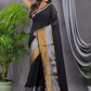 Tissue Silk Saree With Midnight Black - 008