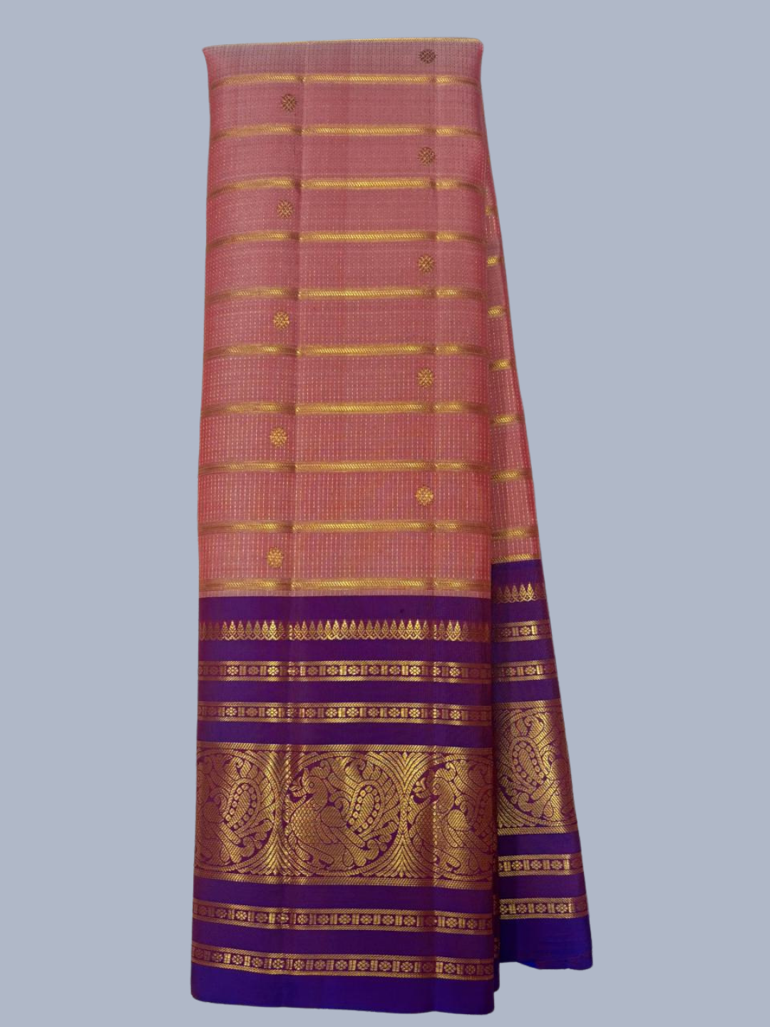 Handwoven Pure Gadwal Silk Saree  |  Terracotta Red