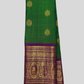 Handwoven Pure Gadwal Silk Saree  |  Moss Green