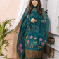 Teal Green Jamdani 2-Piece Set Kurti & Dupatta (UNSTITCHED) -420