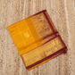 Pure Handloom Korvai Mayil-Chakram Saree in Golden Yellow - 144
