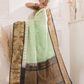 Pure Handloom Korvai Saree in With Mint Green & Golden Black Border - 003