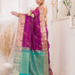 Pure Handloom Korvai Saree | Dark Pink