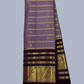 Handwoven Pure Gadwal Silk Saree  |  Slate Grey