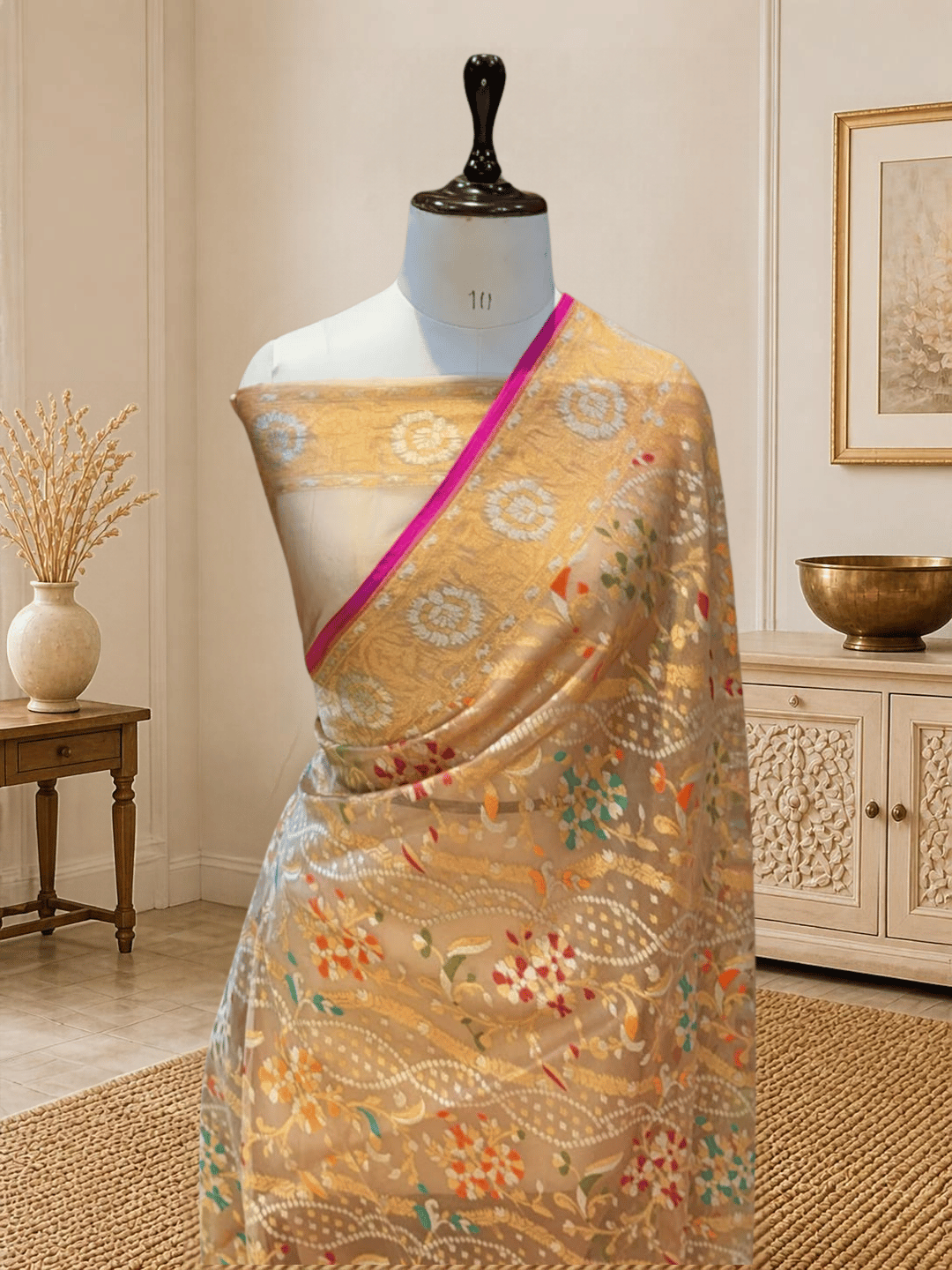 Exclusive Benarasi Silk Saree | Beige