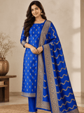Classic Benarasi Katan Silk Kurti | Blue