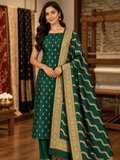 Classic Benarasi Katan Silk Kurti | Green