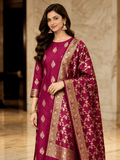Classic Benarasi Katan Silk Kurti | Pink