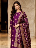Classic Benarasi Katan Silk Kurti | Purple