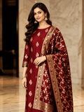 Classic Benarasi Katan Silk Kurti | Red