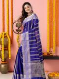 Classic Benarasi Katan Semi Silk Saree | Royal Blue