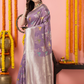 Classic Benarasi Katan Semi Silk Saree | Lavender