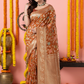 Classic Benarasi Katan Semi Silk Saree | Copper Brown