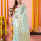 Classic Benarasi Katan Semi Silk Saree | Pale Blue