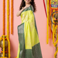 Classic Benarasi Semi Silk Saree | Lime Yellow