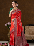 Classic Benarasi Semi Silk Saree | Classic Red