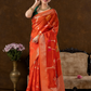 Classic Benarasi Semi Silk Saree | Bright Orange