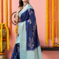 Classic Benarasi Semi Silk Saree | Deep Navy Blue