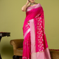 Classic Benarasi Semi Silk Saree | Fuchsia Pink