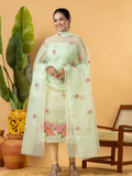 Classic Kota Doria Cotton Unstitched 2-Piece Kurti | Pista Green