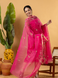 Classic Kota Doria Cotton Unstitched 2-Piece Kurti | Fuchsia