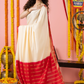 Classic Mysore Semi Silk Saree | White and Red | Plain Body with Mysore Silk Border