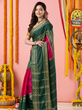 Classic Mysore Semi Silk Saree | Dark Green