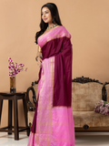Classic Mysore Semi Silk Saree | Deep Magenta
