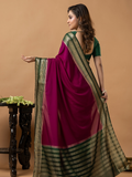 Classic Mysore Semi Silk Saree | Berry Magenta