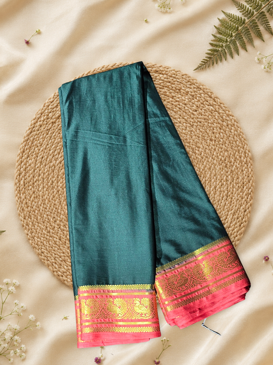 Classic Mysore Semi Silk Saree | Deep Green
