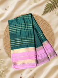 Classic Mysore Semi Silk Saree | Teal Green