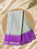 Classic Mysore Semi Silk Saree | Silver Grey