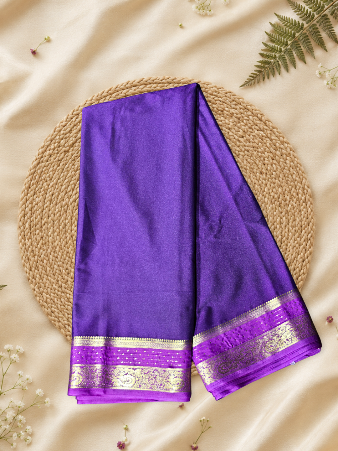 Classic Mysore Semi Silk Saree | Purple