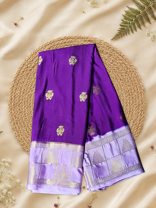 Classic Mysore Semi Silk Saree | Purple