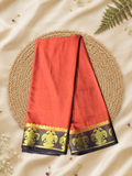 Classic Mysore Semi Silk Saree | Coral Orange