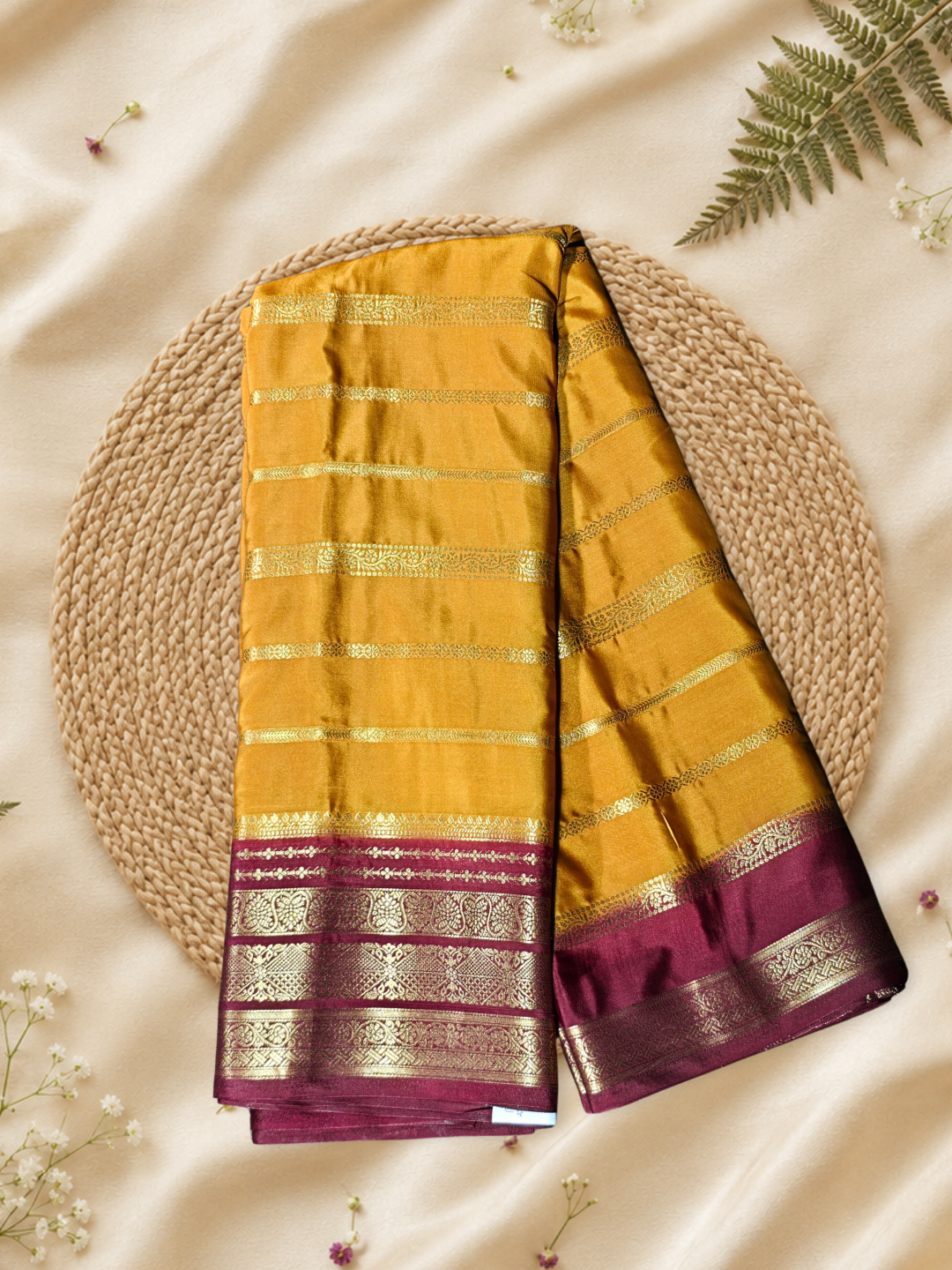 Classic Mysore Semi Silk Saree | Mustard