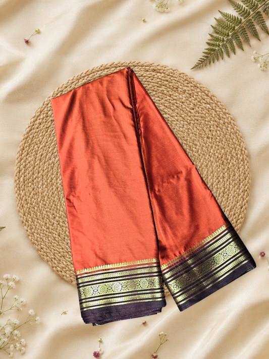 Classic Mysore Semi Silk Saree | Rust Orange