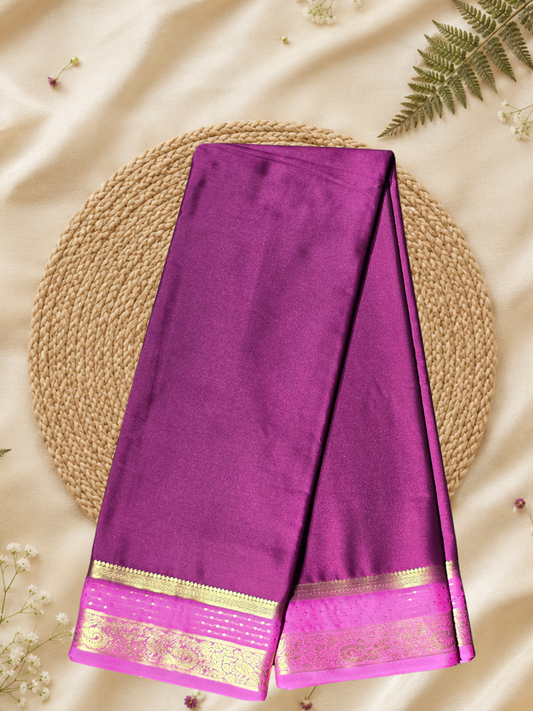 Indeloom's Purple Classic Mysore Semi Silk Saree