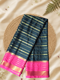 Indeloom's Teal Classic Mysore Semi Silk Saree
