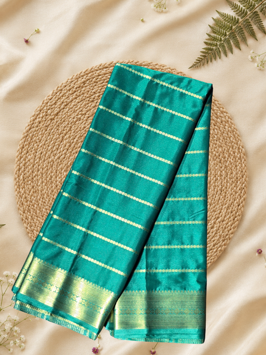 Indeloom's Green Classic Mysore Semi Silk Saree