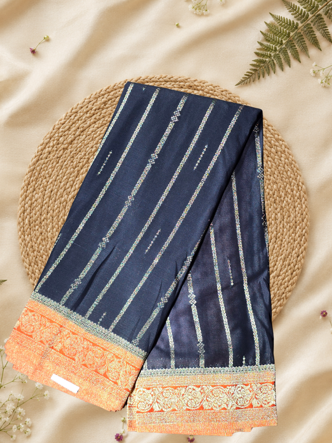 Indeloom's Navy Classic Mysore Semi Silk Saree