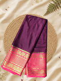 Indeloom's Purple Classic Mysore Semi Silk Saree